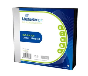 MediaRange MR418 DVD-R / 4.7 GB / 16x / 5ks slim case