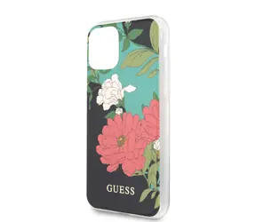 GUESS Flower Shiny N.1 Zadní Kryt pro Apple iPhone 11 Pro Max černá