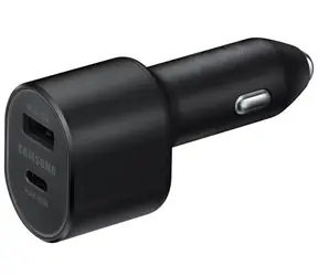 SAMSUNG Dualní rychlonabíječka 45W do auta / USB-C / USB / černá