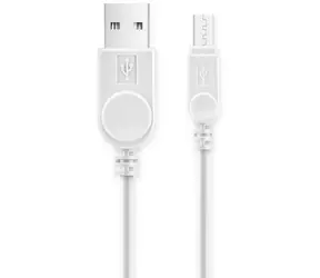 Aligator Datový kabel microUSB bílý s prodlouženým konektorem / Bulk