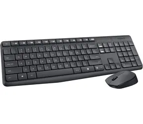 Logitech MK235 DE černá / Bezdrátová sada klávesnice a myši / DE