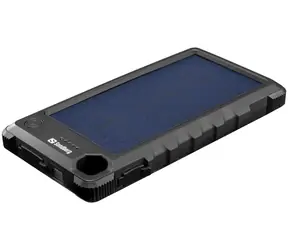 Sandberg Outdoor Solar Powerbank 10000 mAh / solární dobíjení / 1x USB-C / 1x USB-A / 1x micro USB / černá