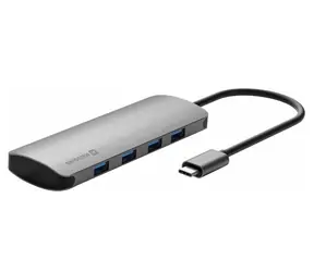 SWISSTEN USB-C HUB 4-IN-1 / 4x USB 3.0 / hliník