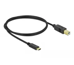 DeLock kabel USB Typ-C 2.0 samec > USB 2.0 typ B samec 1 m černá
