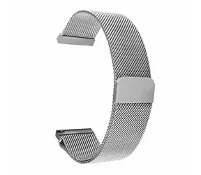 Tactical 640 Loop Magnetický Kovový Řemínek pro Samsung Galaxy Active 2 44mm stříbrná