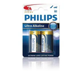 Philips baterie C ExtremeLife+, alkalická - 2ks