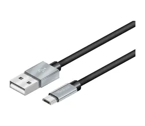 YENKEE YCU 221 kabel USB-A na microUSB-A stříbrná / M-M / délka 1m / 480 Mbs / 2.1A / 5V