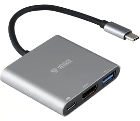 YENKEE YTC 031 Hub stříbrná / HDMI / USB-C / USB-A  / 4K / 5 Gbps 
