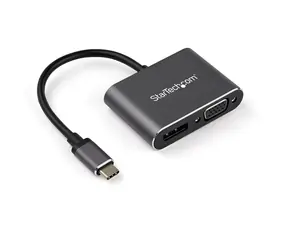 StarTech Multiport video adaptér USB-C na DisplayPort & VGA 1080p stříbrná / 4K 60Hz / Thunderbolt 3