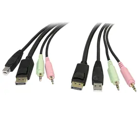 StarTech 4v1 kabel DP4N1USB6 černá / DisplayPort / USB-A / 3.5 mm 