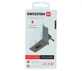 SWISSTEN Síťový adaptér pro HUAWEI SUPER FAST CHARGE 22.5W bílá