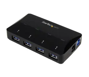 StarTech USB-A Hub 4 porty černá / 4x USB-A / 1x 2.4A nabíjecí port 