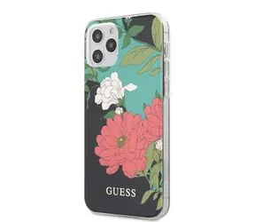 GUESS PC & TPU Flower N.1 Zadní Kryt pro Apple iPhone 12 Pro Max černá