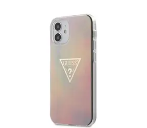 GUESS PC & TPU T&D Gold Triangle 01 Zadní Kryt pro Apple iPhone 12 mini růžová
