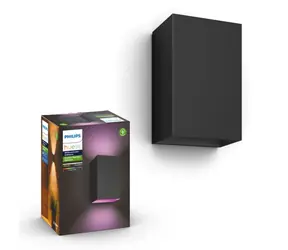 Philips Hue Resonate LED 2x8W černá / venkovní nástěnné svítidlo / 1200lm / 2000-6500K / RGBW / IP44