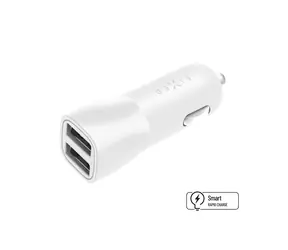 FIXED Autonabíječka 15W s 2xUSB výstupem bílá / Smart Rapid Charge