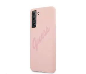 GUESS Silicone Vintage Zadní Kryt pro Samsung Galaxy S21+ růžová