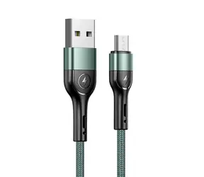USAMS SJ450 U55 Datový Kabel Braided microUSB 1m zelená