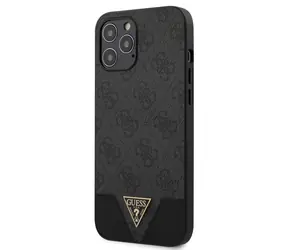 GUESS 4G Triangle Zadní Kryt pro Apple iPhone 12 Pro Max šedá 