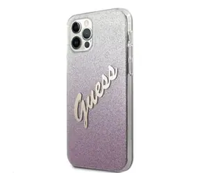 GUESS PC & TPU vintage Zadní Kryt pro Apple iPhone 12 & 12 Pro Gradient růžová