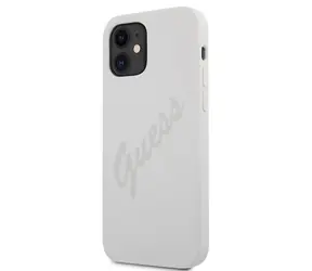 GUESS Silicone Vintage Zadní Kryt pro Apple iPhone 12 mini bílá