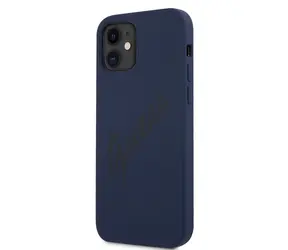 GUESS Silicone Vintage Zadní Kryt pro Apple iPhone 12 mini modrá