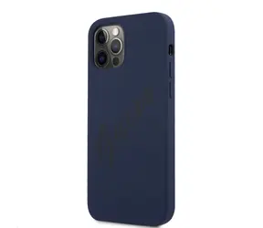 GUESS Silicone Vintage Zadní Kryt pro Apple iPhone 12 Pro Max modrá