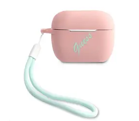 GUESS Vintage Silikonové Pouzdro pro Apple Airpods Pro růžová 