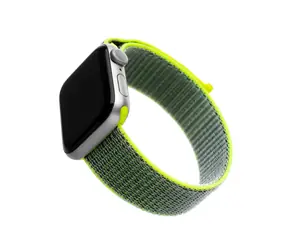 FIXED Nylon Strap Nylonový řemínek pro Apple Watch 40mm & Watch 38mm tmavě limetková