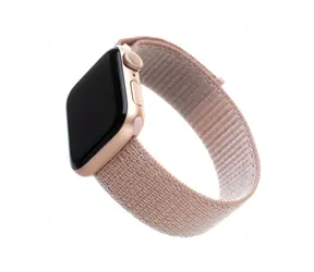 FIXED Nylon Strap Nylonový řemínek pro Apple Watch 44mm & Watch 42mm růžově zlatá