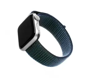 FIXED Nylon Strap Nylonový řemínek pro Apple Watch 44mm & Watch 42mm temně modrá