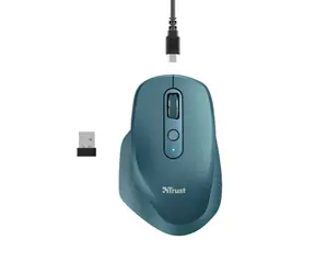 Trust Ozaa Rechargeable Wireless Mouse modrá / Bezdrátová optická myš / 2400DPI / 2.4 GHz / USB 