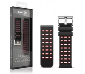 Aligator Silikonový řemínek Duální 22mm červená