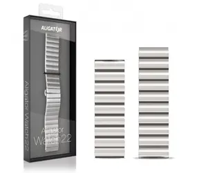 Aligator Kovový řemínek 22mm stříbrná