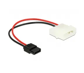 DeLock napájecí kabel Molex 4 pin samec na Slim SATA 6 pin samice 15 cm