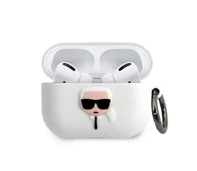 Karl Lagerfeld Karl Head Silikonové Pouzdro pro Apple Airpods Pro bílá