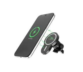 FIXED MagClick Držák s bezdrátovým nabíjením s podporou uchycení MagSafe černá / 15W
