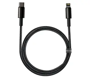 Baseus CATLWJ-01 Tungsten Gold Fast Charge černá / Kabel USB-C na Lightning 20W 1 m