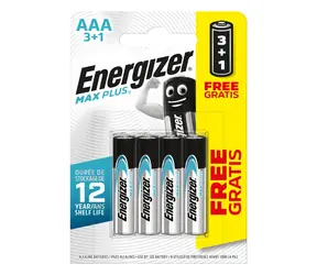 Energizer MAX Plus Baterie -  Mikrotužka AAA 4 ks (3+1 zdarma)