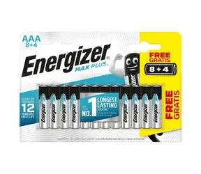 Energizer MAX Plus Baterie -  Mikrotužka AAA 12 ks  (8+4 zdarma)