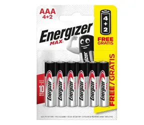 Energizer MAX Baterie - Mikrotužka AAA 6ks (4+2 zdarma)