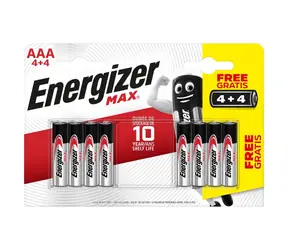 Energizer MAX Baterie - Mikrotužka AAA 8ks (4+4 zdarma)