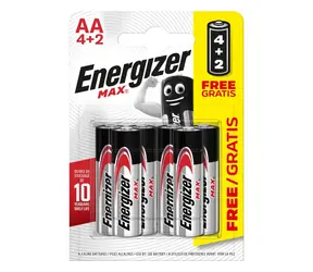 Energizer MAX Baterie - Tužka AA 6ks (4+2 zdarma)