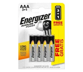 Energizer Alkaline Power Baterie - Mikrotužka AAA 4 ks (3+1 zdarma)