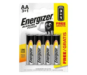 Energizer Alkaline Power Baterie - Tužka AA 4 ks (3+1 zdarma)