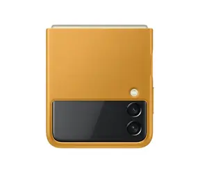 SAMSUNG Leather Cover Kožený zadní kryt pro Samsung Galaxy Z Flip3 hořčicová