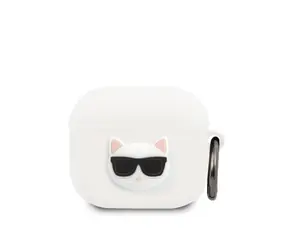 Karl Lagerfeld Choupette Head Silikonové Pouzdro pro Airpods 3 bílá