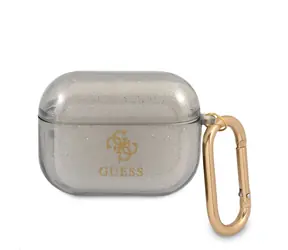 GUESS 4G TPU Glitter Pouzdro pro Apple Airpods Pro černá