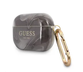 GUESS TPU Shiny Marble Pouzdro pro Apple Airpods Pro černá