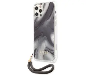 GUESS TPU Marble Zadní Kryt pro Apple iPhone 12 & 12 Pro šedá